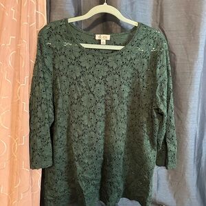 D&Co Green Lace Women's Top